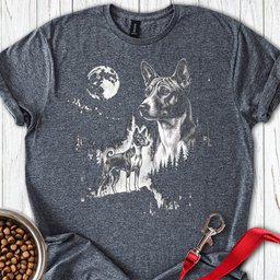 Basenji Moonlight T Shirt Gift For Dog Lover
