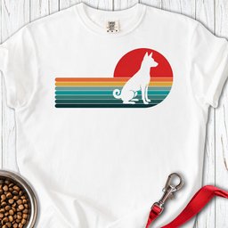 Basenji Retro Sunset Premium Tee Gift For Dog Lover