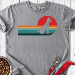 Basenji Retro Sunset Premium Tee Gift For Dog Lover