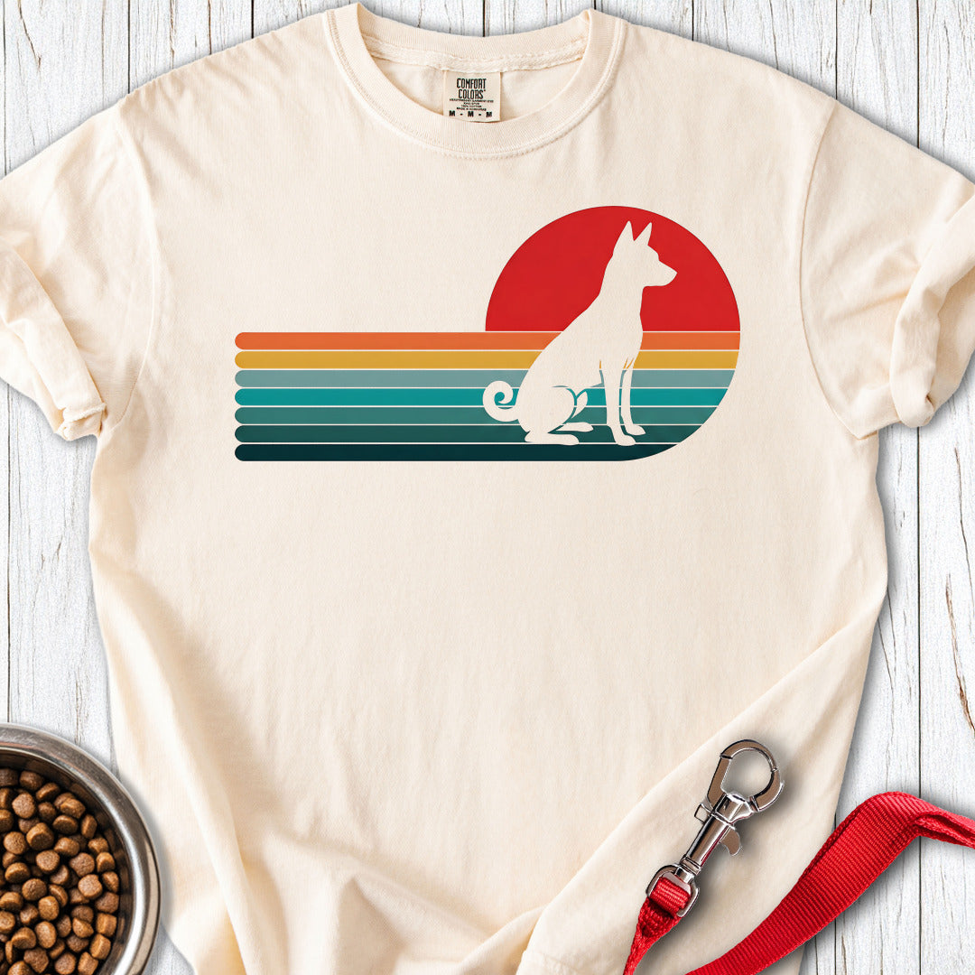 Basenji Retro Sunset Premium Tee Gift For Dog Lover