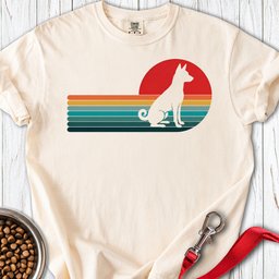 Basenji Retro Sunset Premium Tee Gift For Dog Lover