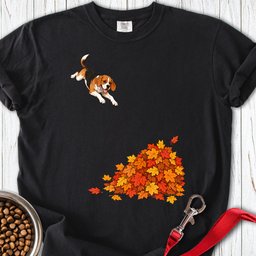 Beagle Leaf Pile Premium Tee Gift For Dog Lover