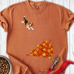 Beagle Leaf Pile Premium Tee Gift For Dog Lover