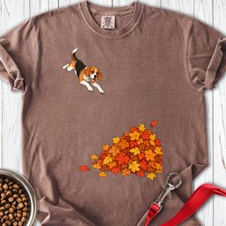 Beagle Leaf Pile Premium Tee Gift For Dog Lover