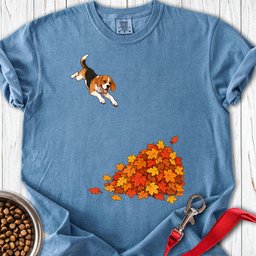 Beagle Leaf Pile Premium Tee Gift For Dog Lover