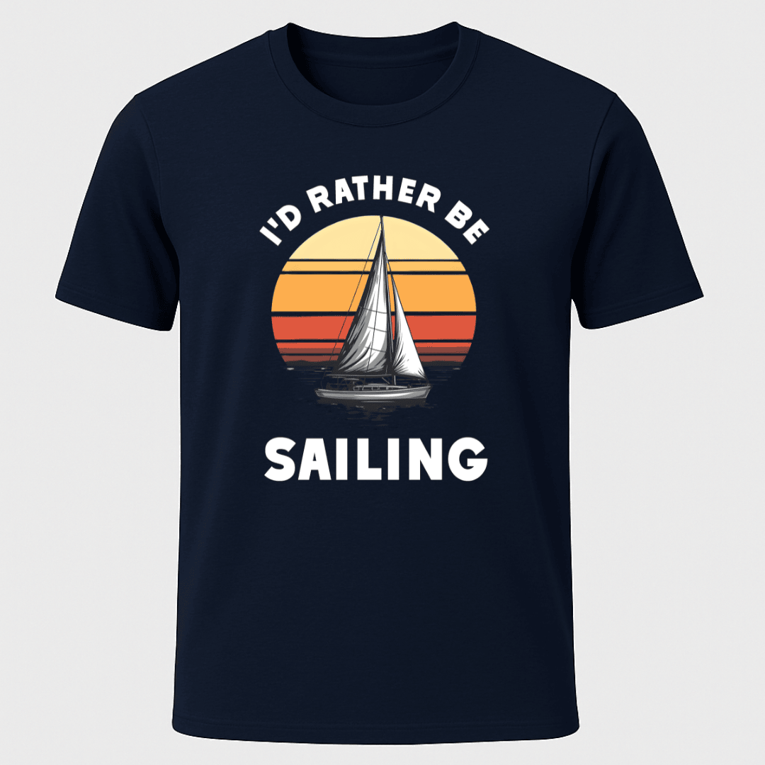 Rather Be Sailing Sunset T Shirt Gift For Boat Owner
