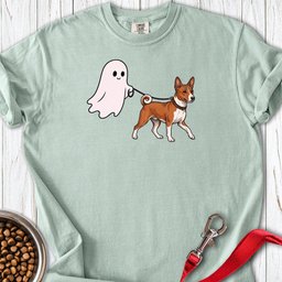 Basenji Ghost Walk Premium Tee Gift For Dog Lover
