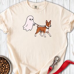Basenji Ghost Walk Premium Tee Gift For Dog Lover