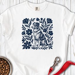 Australian Shepherd Linocut Premium Tee Gift For Dog Lover