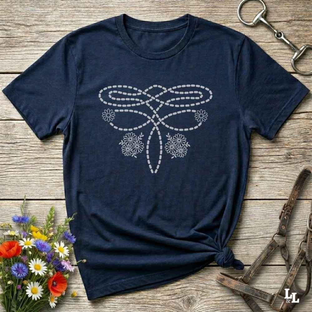 Boot Stitch Flower T Shirt Gift For Horse Lover