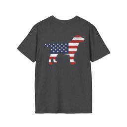 Back Print Labrador USA Flag Silhouette T Shirt Gift For Dog Lover
