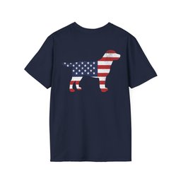 Back Print Labrador USA Flag Silhouette T Shirt Gift For Dog Lover