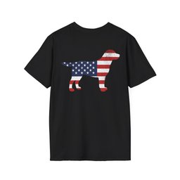 Back Print Labrador USA Flag Silhouette T Shirt Gift For Dog Lover