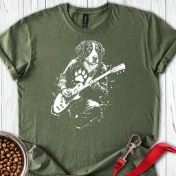 Bernese Mountain Dog Guitar T Shirt Gift For Dog Lover