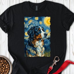 Bernese Mountain Dog Van Gogh T Shirt Gift For Dog Lover