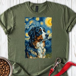 Bernese Mountain Dog Van Gogh T Shirt Gift For Dog Lover
