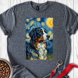 Bernese Mountain Dog Van Gogh T Shirt Gift For Dog Lover