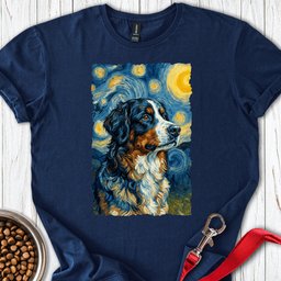 Bernese Mountain Dog Van Gogh T Shirt Gift For Dog Lover
