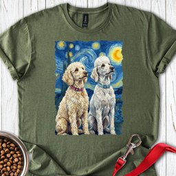 Bernadoodle And Golden Doodle Van Gogh T Shirt Gift For Dog Lover