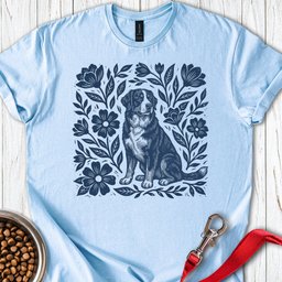 Bernese Mountain Dog Linocut T Shirt Gift For Dog Lover