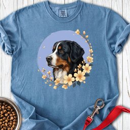 Bernese Mountain Dog Flowers Premium Tee Gift For Dog Lover