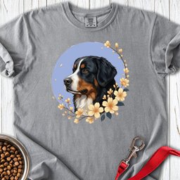Bernese Mountain Dog Flowers Premium Tee Gift For Dog Lover