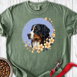 Bernese Mountain Dog Flowers Premium Tee Gift For Dog Lover