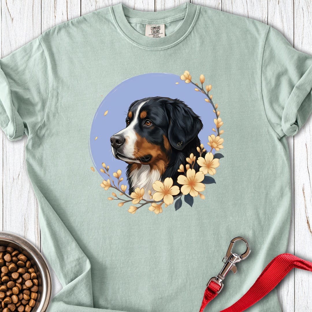 Bernese Mountain Dog Flowers Premium Tee Gift For Dog Lover
