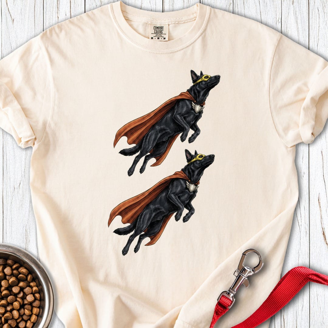 Black German Shepherd Superheroes Premium Tee Gift For Dog Lover
