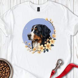 Bernese Mountain Dog Flowers T Shirt Gift For Dog Lover