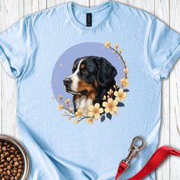 Bernese Mountain Dog Flowers T Shirt Gift For Dog Lover