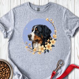Bernese Mountain Dog Flowers T Shirt Gift For Dog Lover