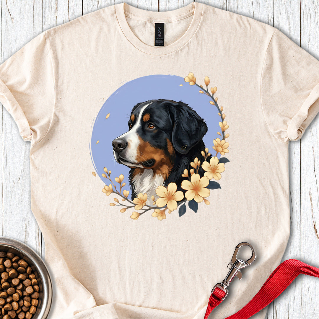 Bernese Mountain Dog Flowers T Shirt Gift For Dog Lover