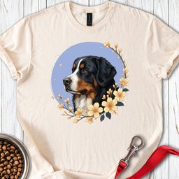 Bernese Mountain Dog Flowers T Shirt Gift For Dog Lover
