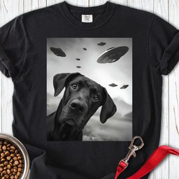 Black Great Dane Ufo Premium Tee Gift For Dog Lover