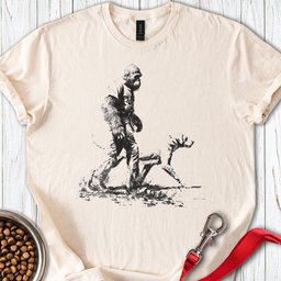 Bigfoot Walking Labrador T Shirt Gift For Dog Lover