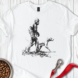 Bigfoot Walking Labrador T Shirt Gift For Dog Lover