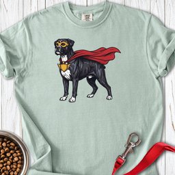 Black Boxer Superhero Premium Tee Gift For Dog Lover