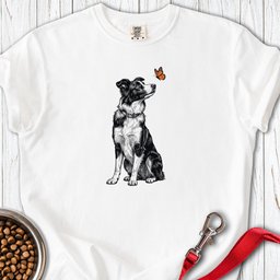 Border Collie Butterfly Premium Tee Gift For Dog Lover