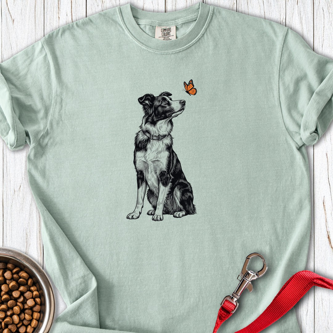 Border Collie Butterfly Premium Tee Gift For Dog Lover