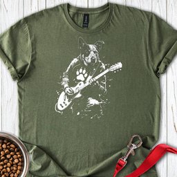 Blue Heeler Guitar T Shirt Gift For Dog Lover