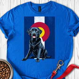 Black Labrador Colorado Flag T Shirt Gift For Dog Lover
