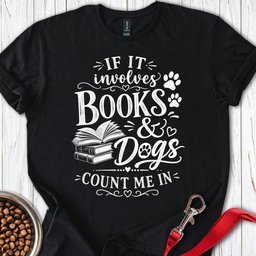 Books And Dogs T Shirt Gift For Dog Lover