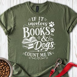 Books And Dogs T Shirt Gift For Dog Lover