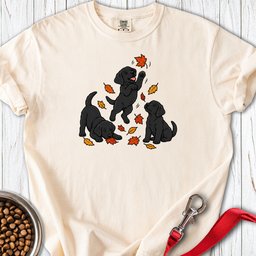 Black Labrador Puppies Fall Leaves Premium Tee Gift For Dog Lover