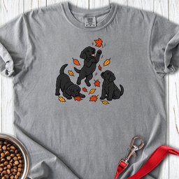 Black Labrador Puppies Fall Leaves Premium Tee Gift For Dog Lover