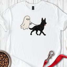 Black German Shepherd Ghost Halloween T Shirt Gift For Dog Lover