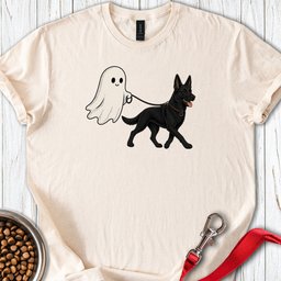 Black German Shepherd Ghost Halloween T Shirt Gift For Dog Lover