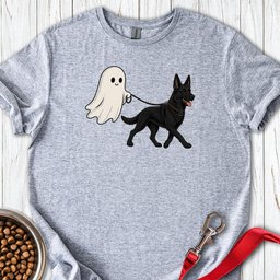 Black German Shepherd Ghost Halloween T Shirt Gift For Dog Lover