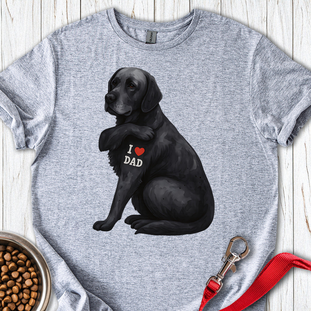 Black Labrador I Love Dad T Shirt Gift For Dad